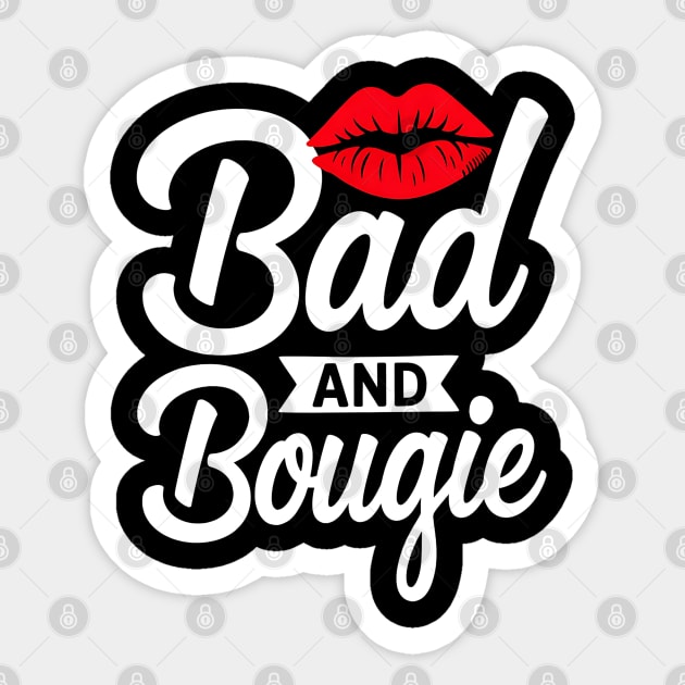 Bad and Bougie - Red Lips Sticker by UrbanLifeApparel